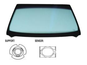 Jumasa V3310552 - PARABRISAS VERDE CONTROL SOLAR SERIGRAFIADO BASE ESPEJO SENS